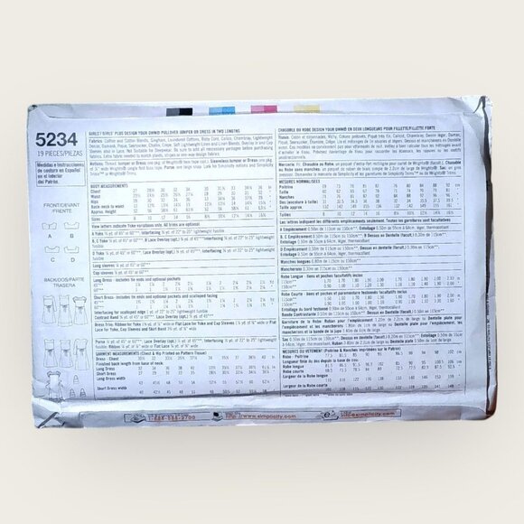 Vintage Simplicity Sewing Pattern 5234 Girls Jumper Dress Size 8 - 16 - Picture 2 of 2